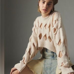 NWT Urban Outfitters | Silence + Noise Cream Cutout Sweater Sz S